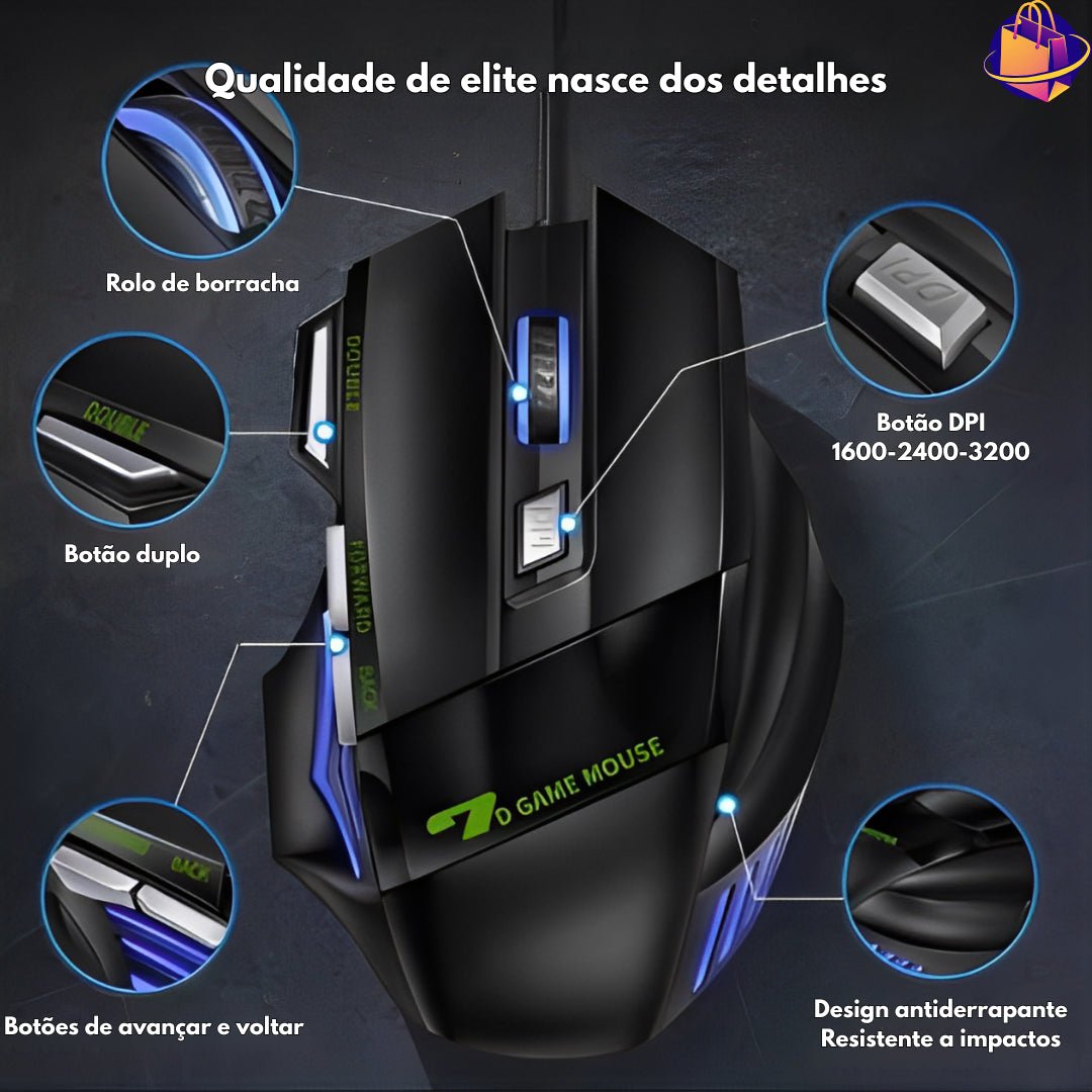 Mouse Gamer LaserCore X7 DPI 3200